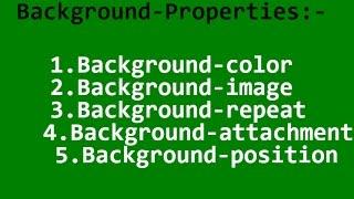 Css-Background Properties(Background-color-image-attachment-position) in Telugu