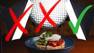 PHOTOGRAPHER EXPLAINS: One Light Food Photography - 3 Setups in 3 Minutes