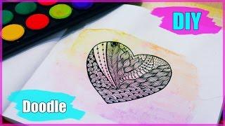 DIY: Идея ко дню Св. Валентина ● РИСУЮ ● Сердце Doodle, Zentangle