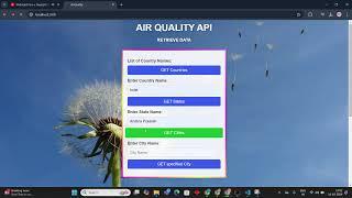 Real-time Air Quality Data with JSON API website Project