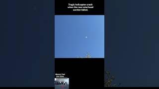 Tragic helicopter crash when the tail with the rotor head failed and broke apart mid air.