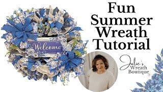 Step-by-Step Instructions to Make Your Own Wreath | How to Make a Front Door Wreath | Summer Wreath