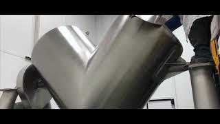 Filling a V-Blender | Powder Supplement Manufacturing | Powder Blending | Ion Labs