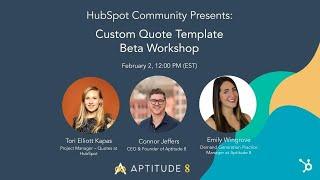 Custom Quote Template Beta workshop with Aptitude 8