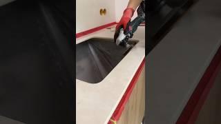 Mastering Marble Sink Cutouts – Countertop Craftsmanship ️ #marblecutting #constructiontips #viral