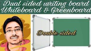 Whiteboard 2x3 feet double sided with greenboard | Dual sided writing board|Whiteboard & Chalkboard