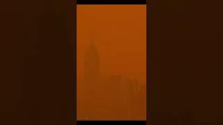 New York City under orange bloom due to Canadian forest fire