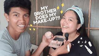 My Brother Does My Make-Up Challenge | Christina Morgan