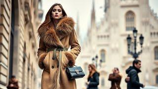 Milanese Winter Couture 2025 | High Fashion Winter Photoshoot in Milan.#fashiontrends #fashionstyle