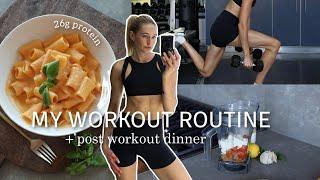 Workout Routine + What I Eat | Quick + Easy High Protein Dinner Recipe