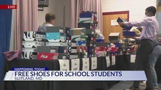 Students at Suitland Elementary gifted new sneakers