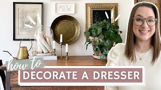 How To Style A Bedroom Dresser with Vignette Decorating Ideas