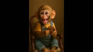 baby monkey eating cookies 