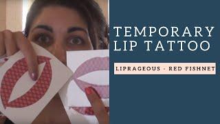Vixen Body Art Liprageous Temporary Lip Tattoos - Red Fishnet