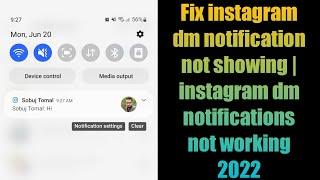 Fix instagram dm notification not showing | instagram dm notifications not working 2022