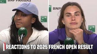 Coco Gauff & Aryna Sabalenka react to French Open women's singles final  | 2025 French Open