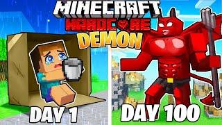 I Survived 100 DAYS as a DEMON in Minecraft Hardcore World... (Hindi) || NoobZilla