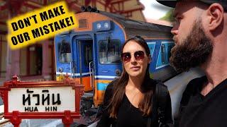 WE MADE A MISTAKE! Train from BANGKOK to HUA HIN & FIRST IMPRESSIONS (Thailand Travel Vlog) 