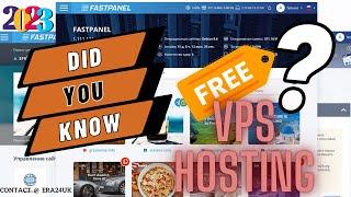 Free FastPanel VPS Dedicated Hosting Servers With Full Specs For Scripts Sites or WordPress CMS 2023