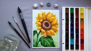 PAINT WITH ME: Sunflower. Drawing idea