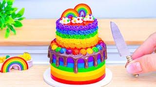 Amazing 2 Tier Melt Rainbow Cake DecoratingRainbow Buttercream Cake Decorating By Mini Cakes