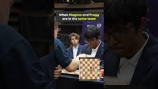 When Pragg and Magnus are in the same team! #chess #shorts