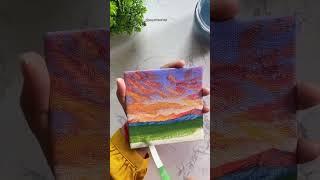 Easy Sunset painting#shorts #painting #easy #art #ashortaday #acrylic #sunset #drawing #beginner