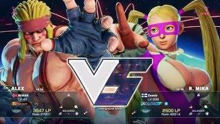 STREET FIGHTER V -Ranked- R.Mika(Zeeviz) VS Alex(WiiASE)