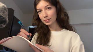 ASMR interview | asking you random questions (lots of writing)