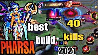 Pharsa best build 2021 | Pharsa Top 1 global gameplay 2021 40 kills best damage 2021