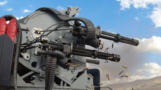 Shooting the Monstrously Powerful Quad M134 Minigun