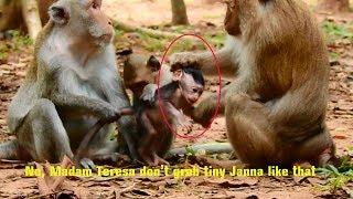 Nop! Madam Teresa don't grab my sweetie Janna like that/ Baby Janna so hurt & crying loudly.