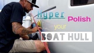 How to remove oxidation from a boat hull using Optimum Hyper Polish + rotary buffer tips!