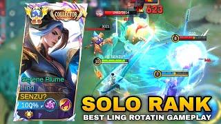 LING SOLO RANK BEST ROTATION FOR GET PERFECT WIN ( ping 40ms - 90ms ) Ling Gameplay Mobile Legends