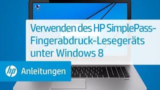 Verwenden des HP SimplePass-Fingerabdruck-Lesegeräts unter Windows 8