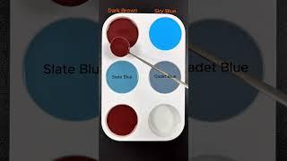 Create 4 colors from 2 colors Dark Brown + Sky Blue #mix #asmr
