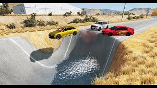 Cars vs Giant Pit Deep Water BeamNG.Drive #97