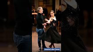 Steve Jobs and the beautiful girl surprise the audience on the AGT stage. #dance #talent