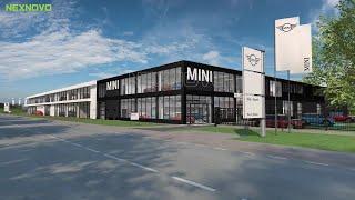 NEXNOVO's XRL series transparent LED displays for BMW building