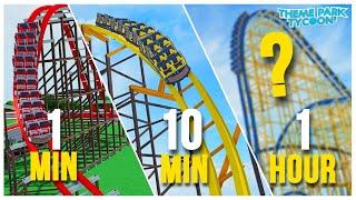 Building The HYBRID COASTER in 1 MINUTE, 10 MINUTES and 1 HOUR!