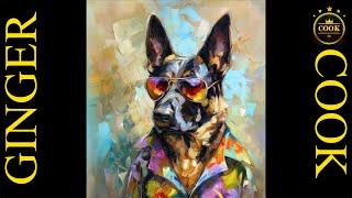 Whimsical Hawaiian German Shepherd Art Anyone Can Create in Acrylics