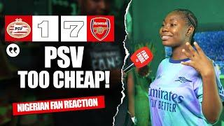 PSV 1-7 ARSENAL  ( Amara - NIGERIAN FAN REACTION ) - CHAMPIONS LEAGUE 2024-2025