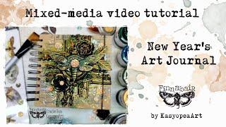 Mixed Media - New Year's Art Journal by KasyopeaArt