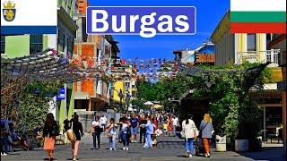 Bulgaria, Burgas walking tour in city center 2024 [4K]