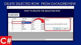 DataGridview Cell Click Event C# | How To Delete Selected DataGridView Row Using C# | Source Code Ph