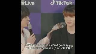 JINKOOK -  to : Go easy on external health/big muscles #jinkook #kookjin