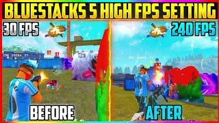 BLUESTACKS 5 HIGH FPS SETTING | HOW TO GET HIGH FPS IN FREE FIRE  | BLUESTACKS  5 LAG FIX  SETTING