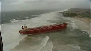Pasha Bulker Ship Runs Aground In Storm (2007)