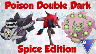 *EXTREME SPICE * INSANE BATTLES Poison Double Dark  Great League FT Revavroom Spiritomb & Zoroark