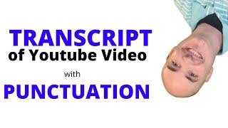 How to get the Transcript of Youtube Video with Punctuation - youtube video transcription software